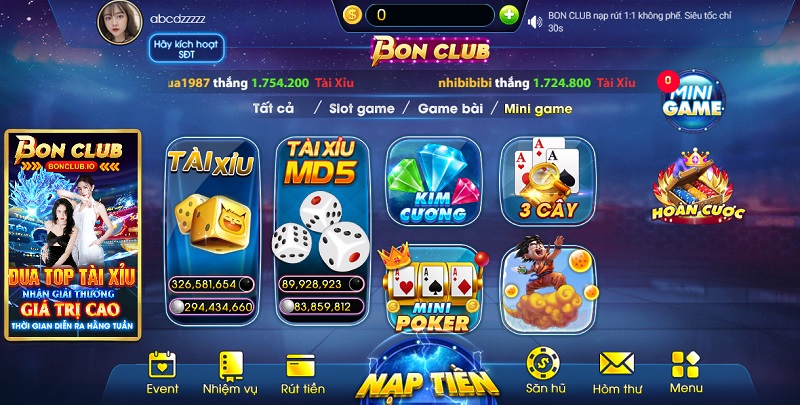 Mini Game Bon Club