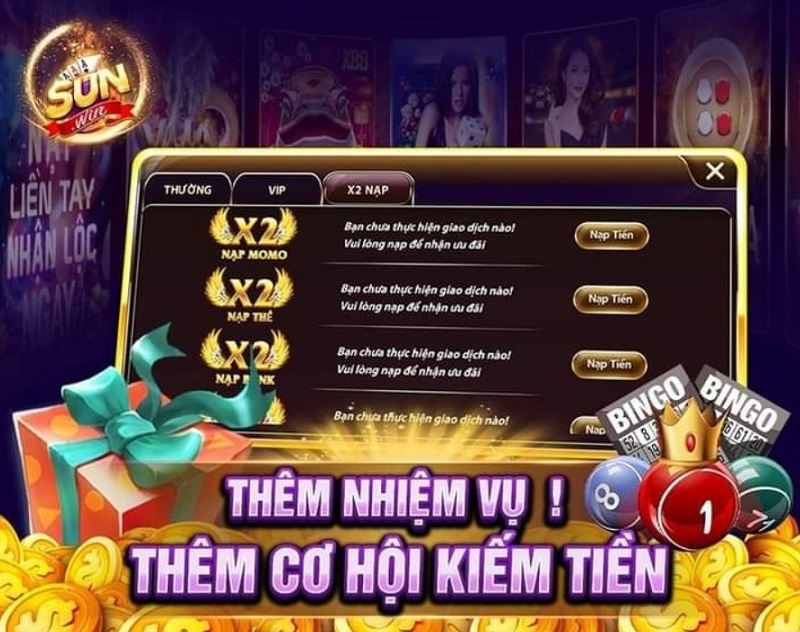 Thưởng gấp đôi tiền nạp trong lần giao dịch đầu tiên tại Sunwin
